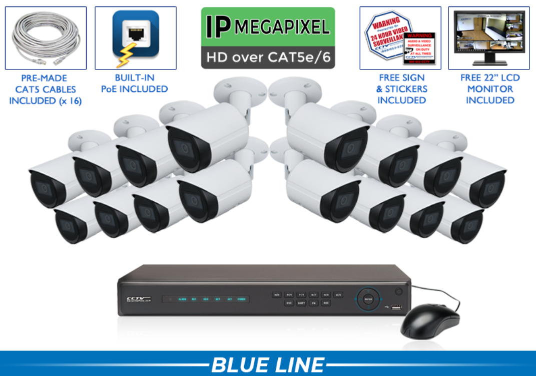 4MP - NVR System with 100 Foot Night Vision / CSP-4POEB4-A