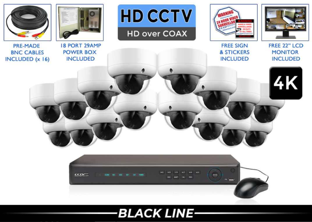 4K System with Motorized Vandal Dome Cameras / CSP-4PROCVIAD8-S