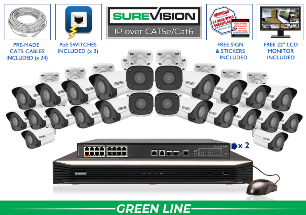 4 Bullet IP System 8 Channel NVR / SV-4IPBE2-N