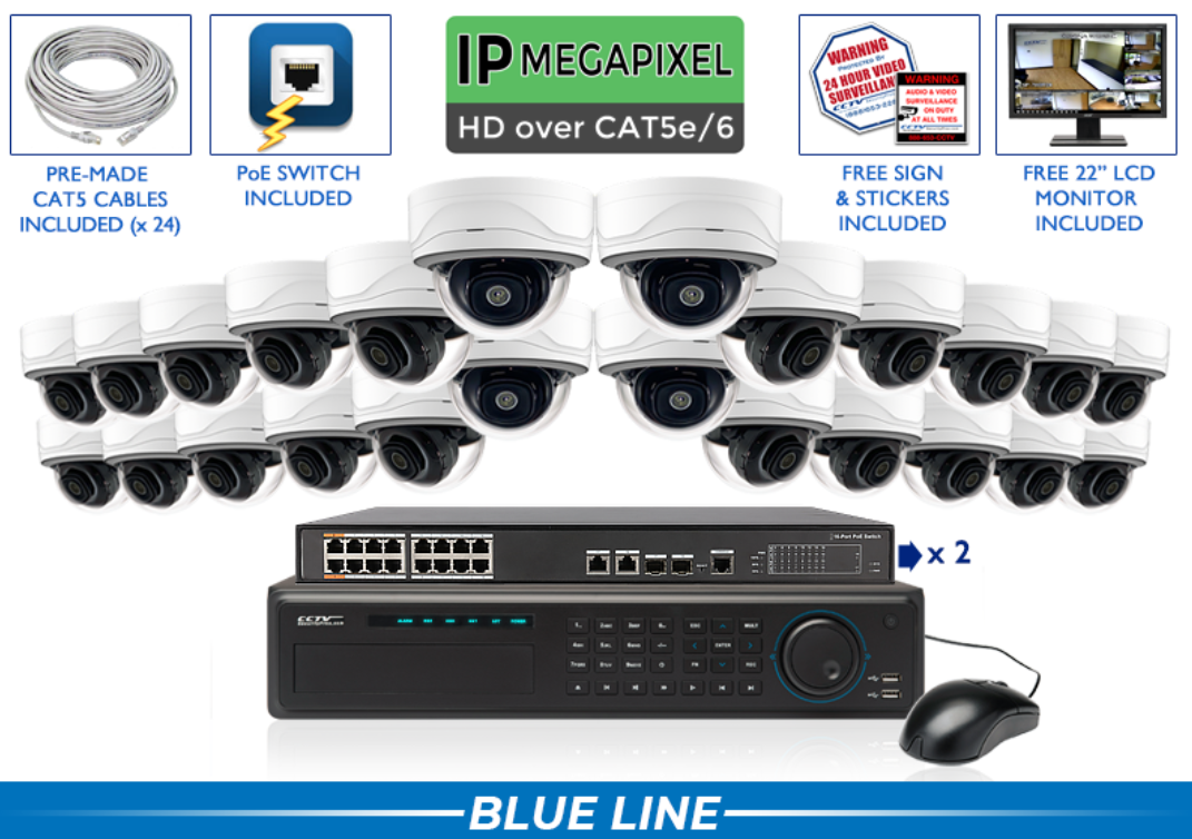 4MP - Dome System with 8 Channel NVR / CSP-4POEMD4-A