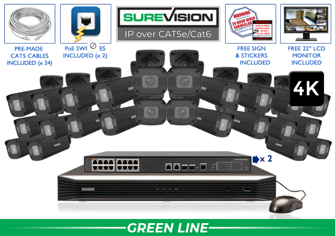 4K 8MP Motorized System 8 Channel NVR / SV-4IPBV8-B-N