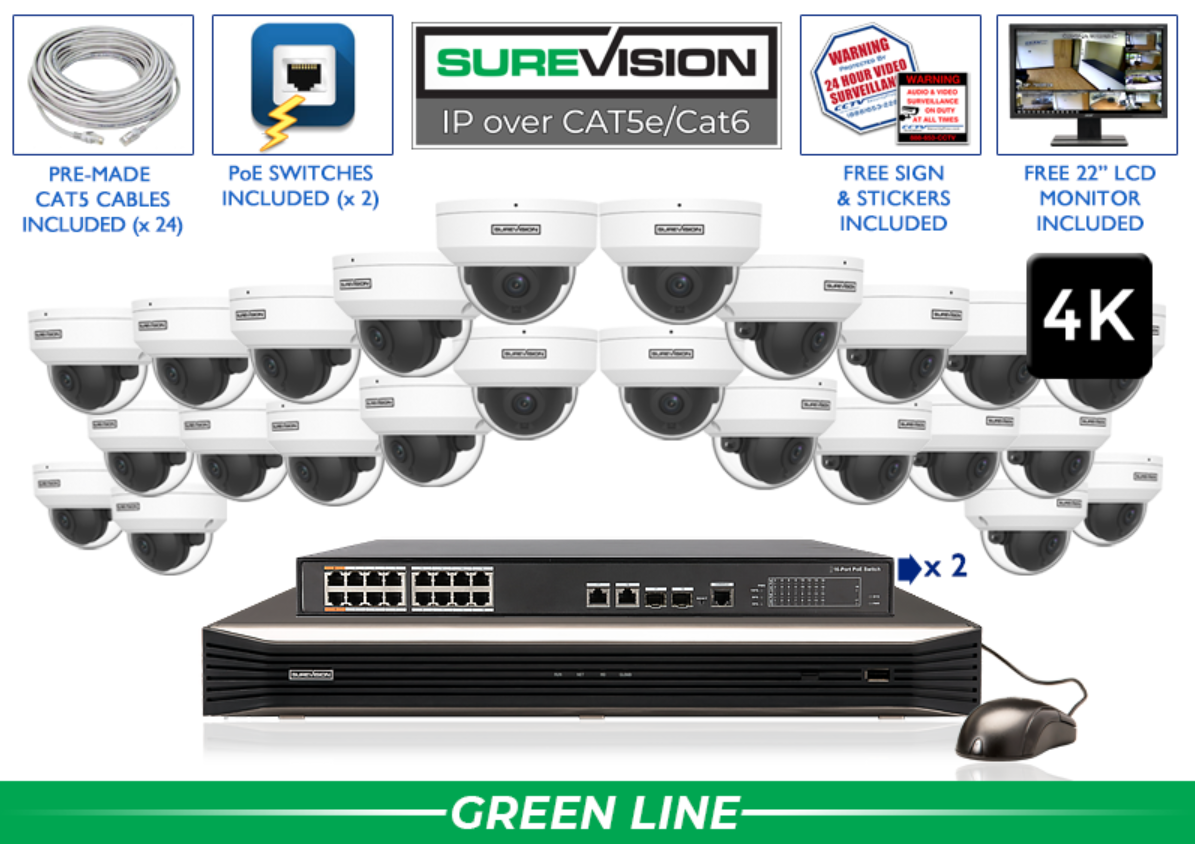 4K 8MP Vandal Dome IP System 8 Channel NVR / SV-4IPVP8-N