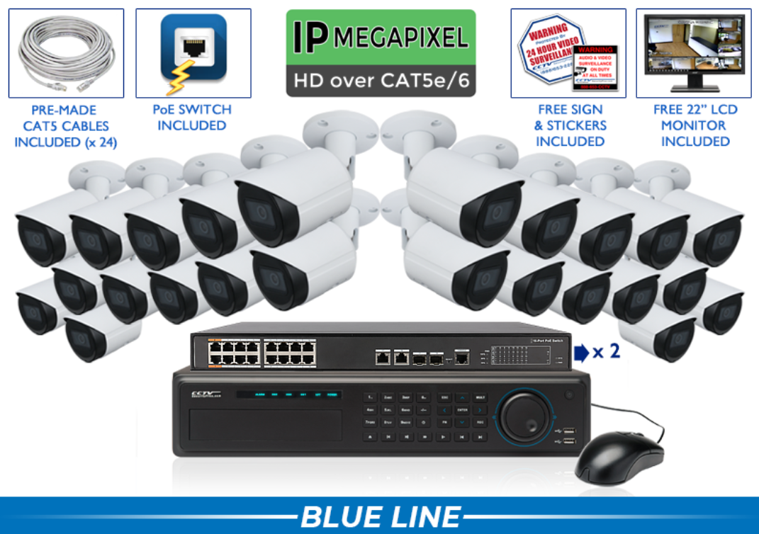 4MP - NVR System with 100 Foot Night Vision / CSP-4POEB4-A