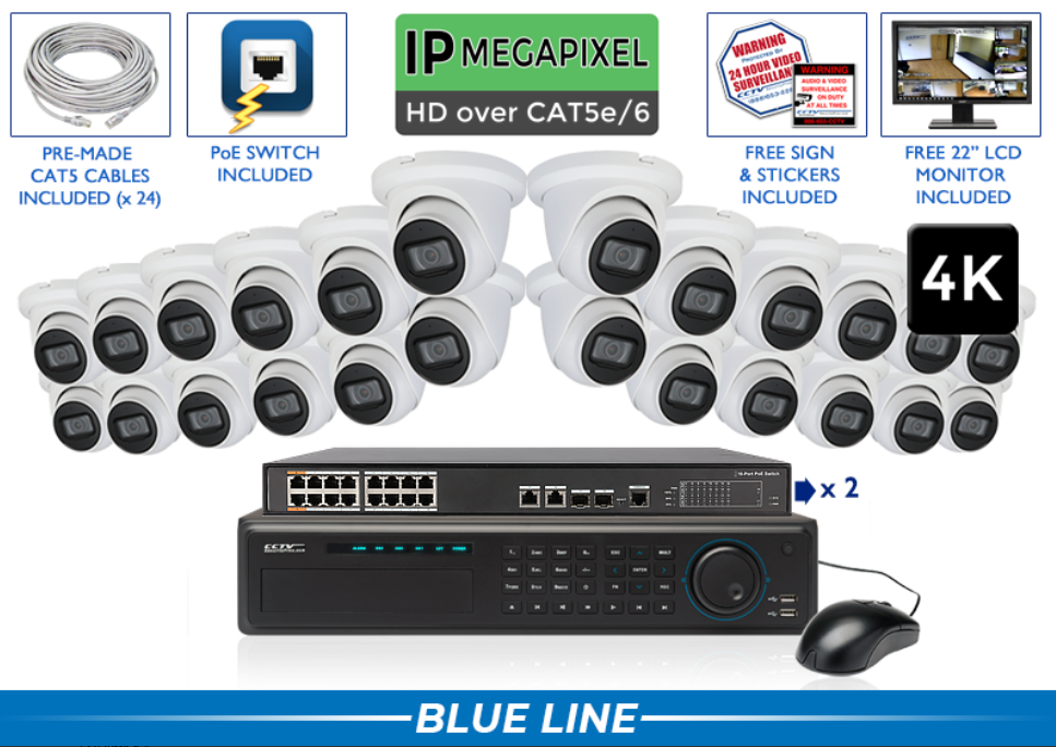 4K - 8MP IP (AI) Microphone Cameras 8 Channel NVR / CSP-4POEMIC8-A