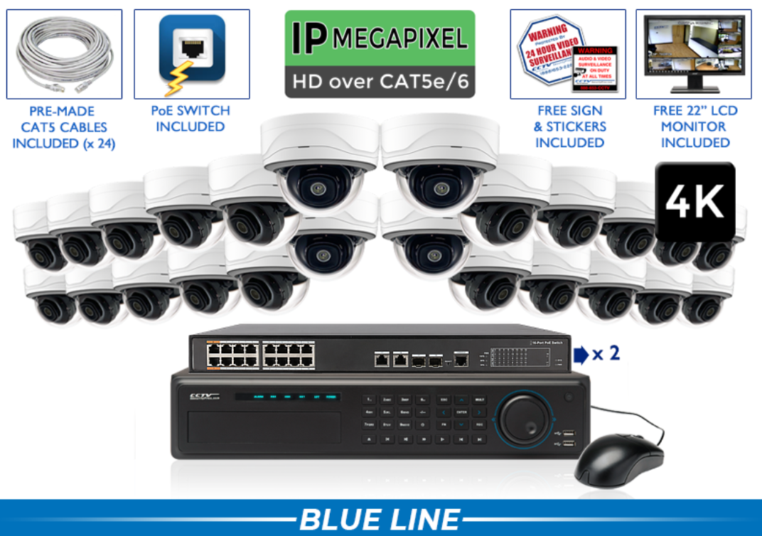 4K - 8MP (AI) IP System with Free NVR Upgrade / CSP-4POEMD8-A