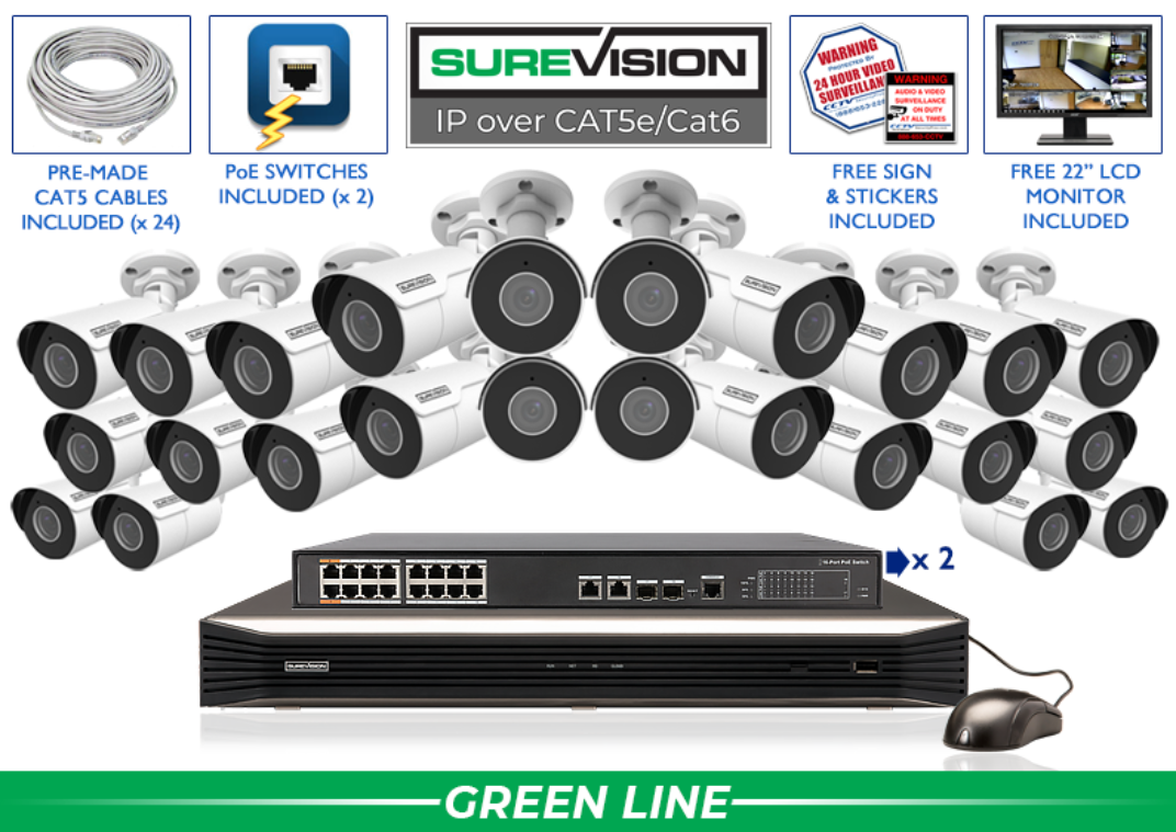 IP System with 164 Foot Night Vision/ SV-4IPSB4-N