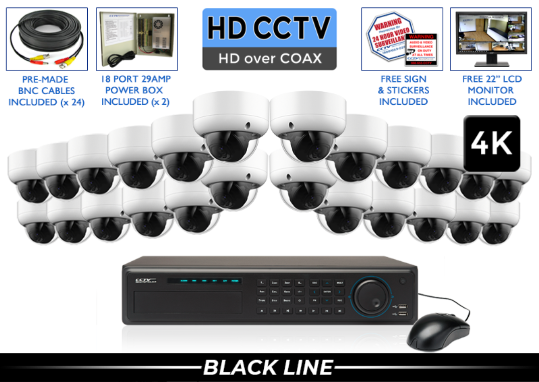 4K System with Motorized Vandal Dome Cameras / CSP-4PROCVIAD8-S