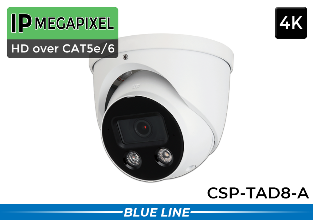 IP Security Camera - Active Deterrence Dome Camera - 2 Way Audio CSP-TAD8-A