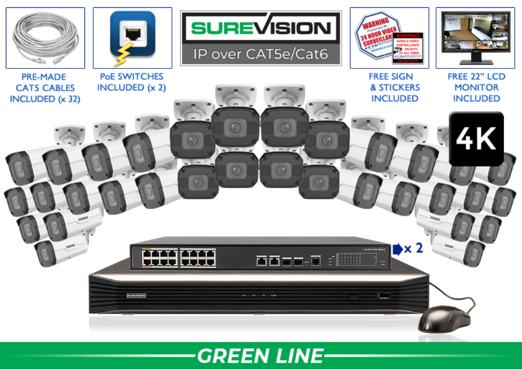 4K 8MP IP Motorized System 8 Channel NVR / SV-4IPBV8-N