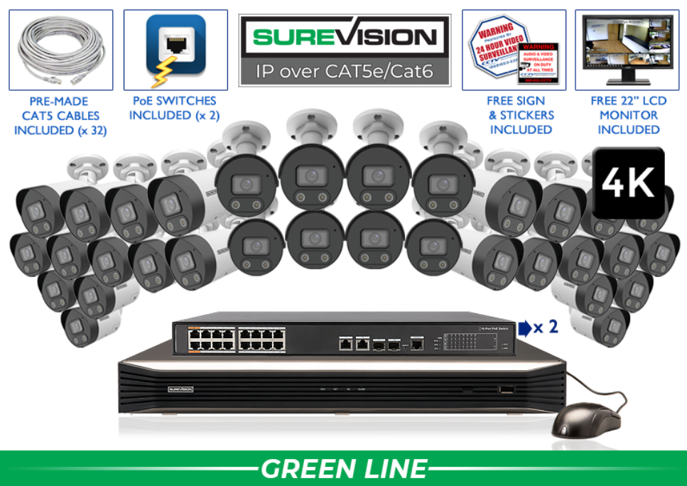 4K IP System with 2 Way Audio / SV-4IPSB8-N