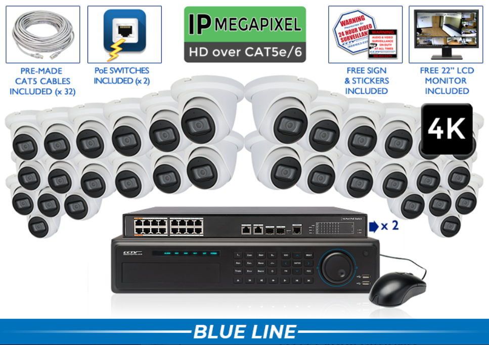 4K - 8MP IP (AI) Microphone Cameras 8 Channel NVR / CSP-4POEMIC8-A