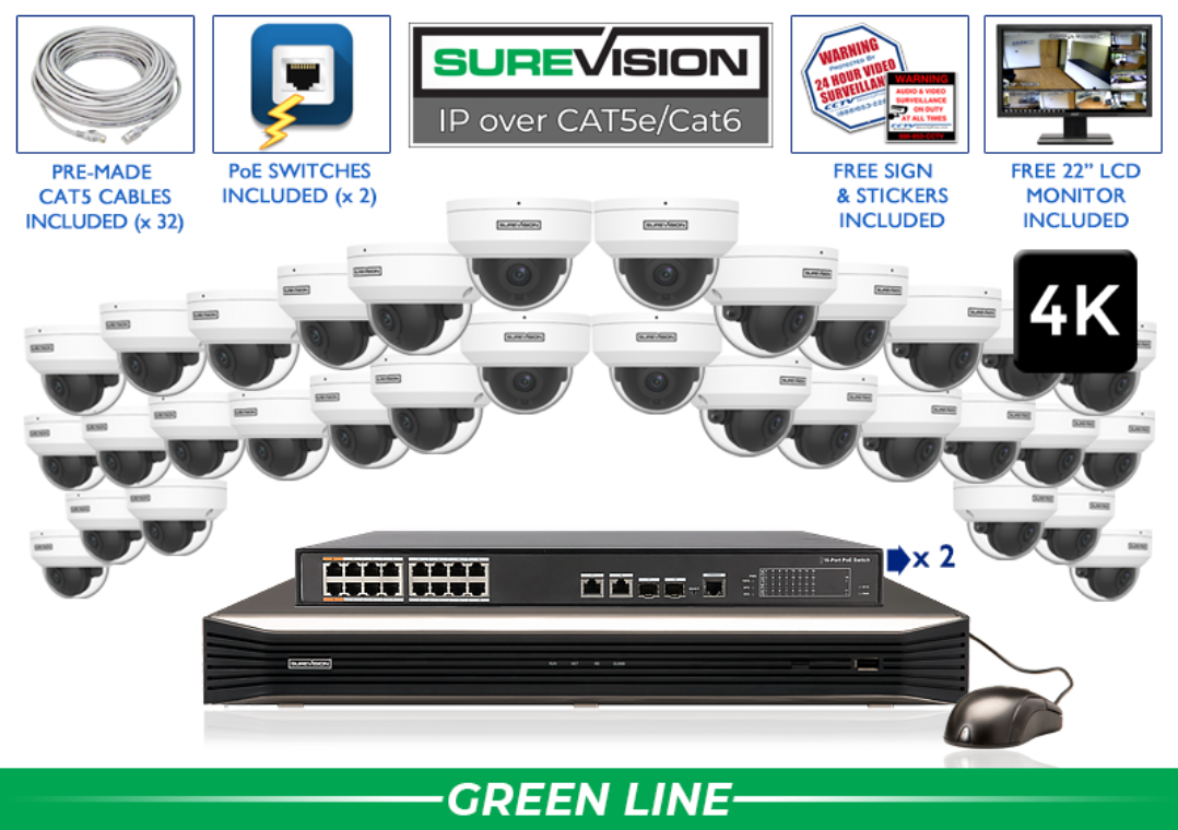 4K 8MP Vandal Dome IP System 8 Channel NVR / SV-4IPVP8-N