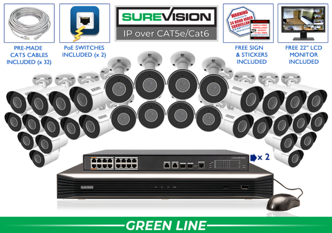 IP System with 164 Foot Night Vision/ SV-4IPSB4-N