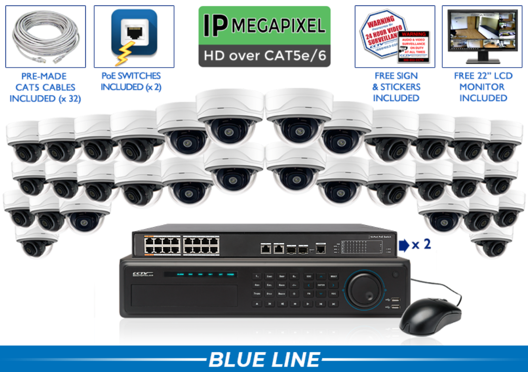 4MP - Dome System with 8 Channel NVR / CSP-4POEMD4-A