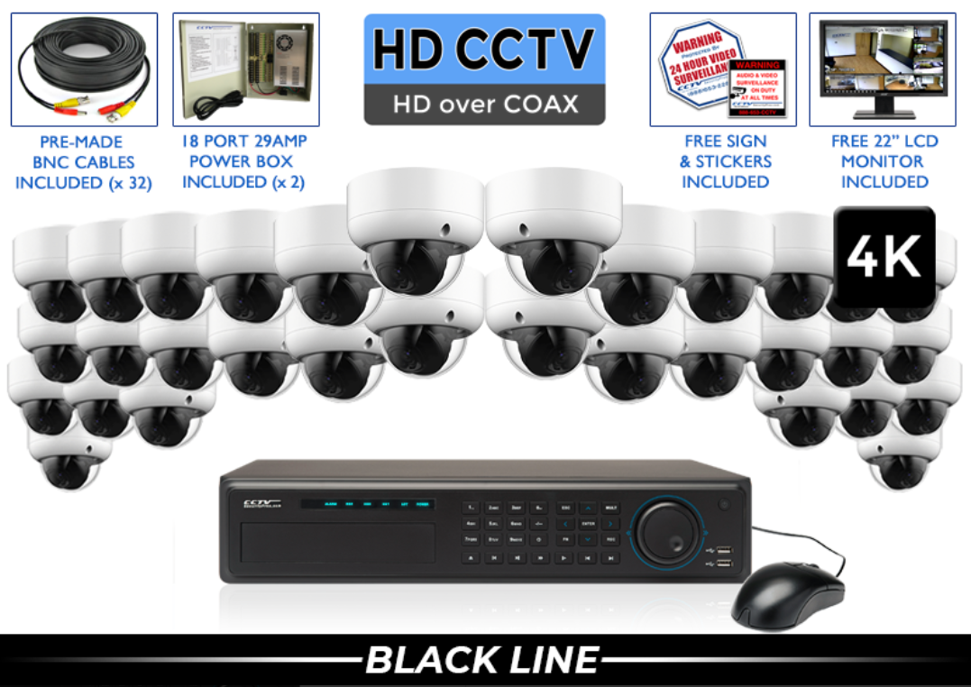 4K System with Motorized Vandal Dome Cameras / CSP-4PROCVIAD8-S