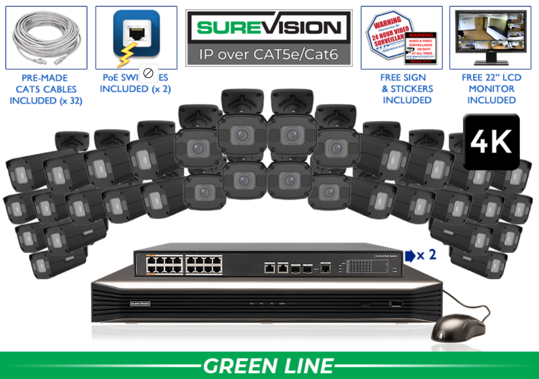 4K 8MP Motorized System 8 Channel NVR / SV-4IPBV8-B-N