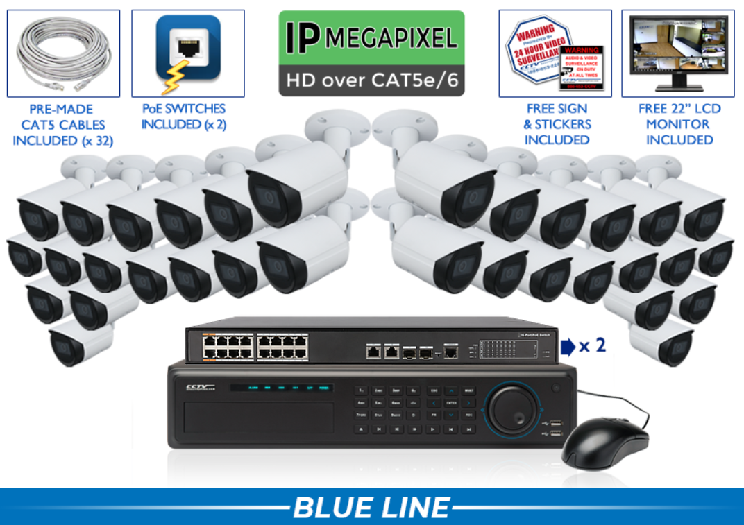 4MP - NVR System with 100 Foot Night Vision / CSP-4POEB4-A