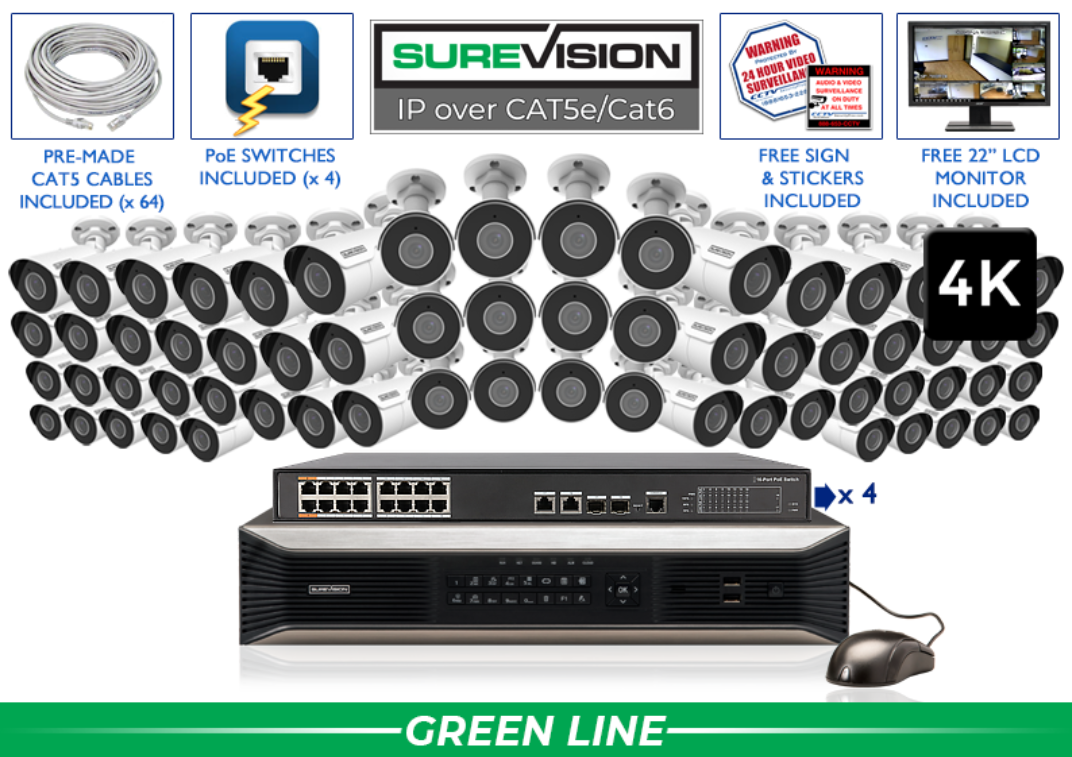 IP System with 164 Foot Night Vision/ SV-4IPSB4-N