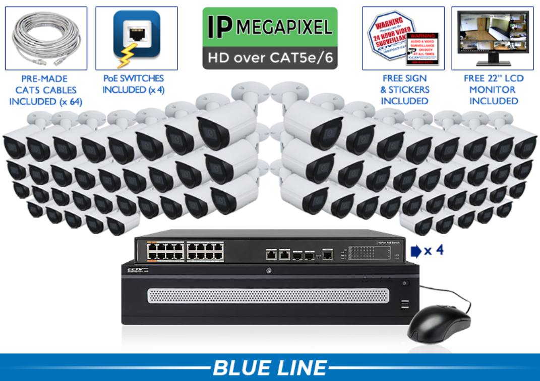 4MP - NVR System with 100 Foot Night Vision / CSP-4POEB4-A