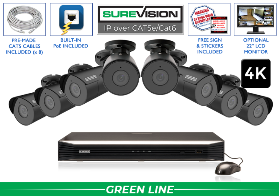 4K - 8MP System 164 Foot Night Vision / SV-4IPBA8-B-N