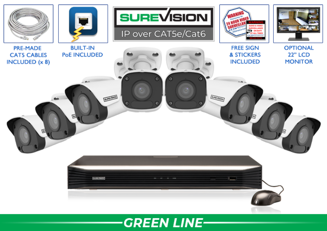 4 Bullet IP System 8 Channel NVR / SV-4IPBE2-N