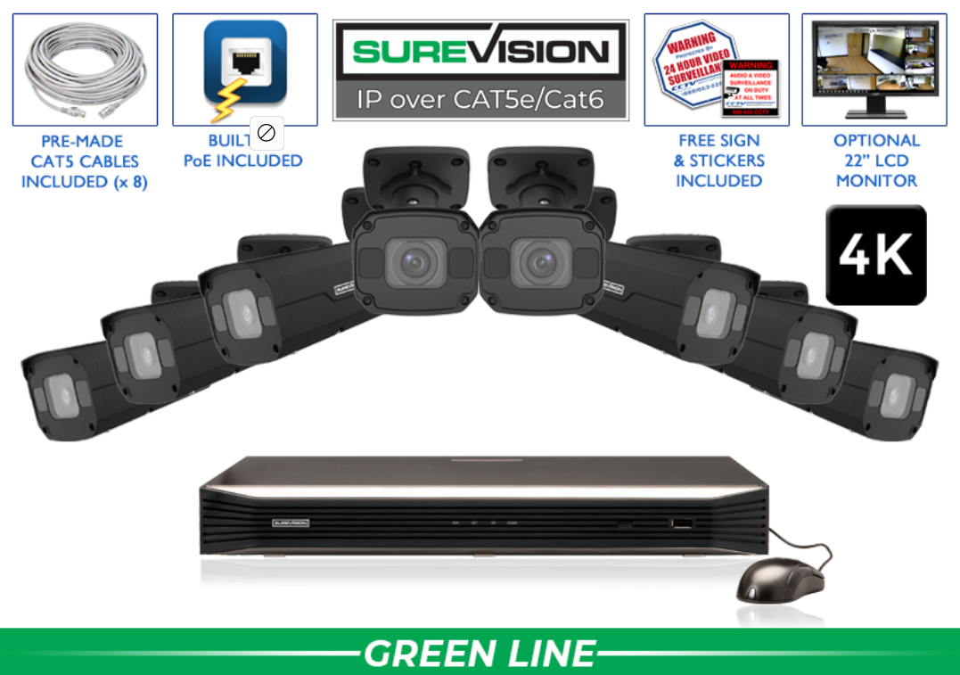 4K 8MP Motorized System 8 Channel NVR / SV-4IPBV8-B-N