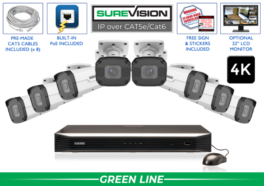 4K 8MP IP Motorized System 8 Channel NVR / SV-4IPBV8-N