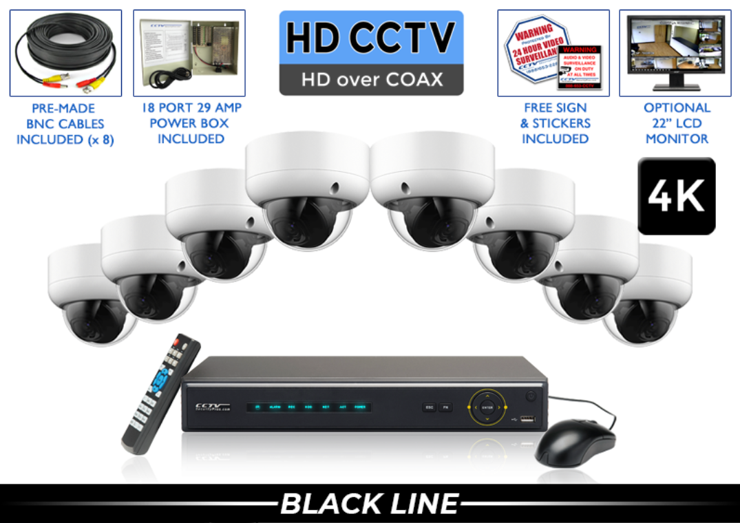 4K System with Motorized Vandal Dome Cameras / CSP-4PROCVIAD8-S