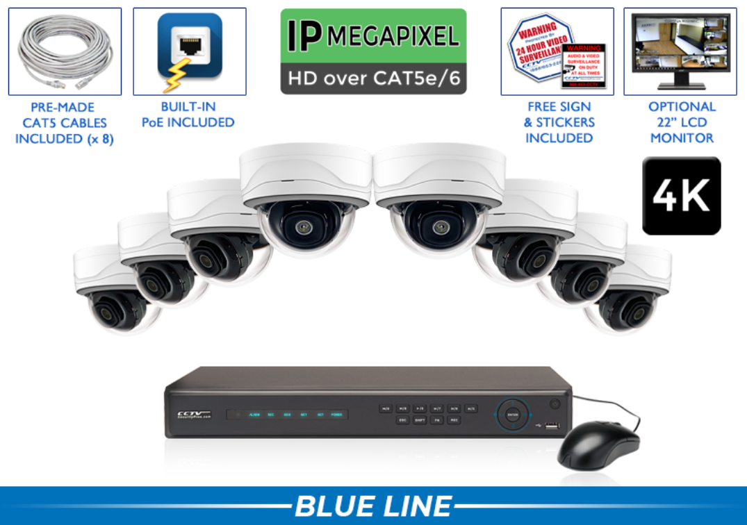 4K - 8MP (AI) IP System with Free NVR Upgrade / CSP-4POEMD8-A