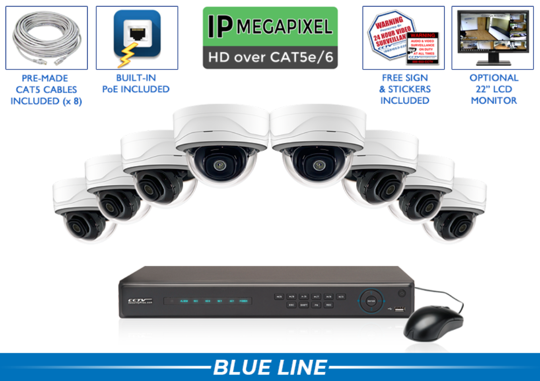 4MP - Dome System with 8 Channel NVR / CSP-4POEMD4-A