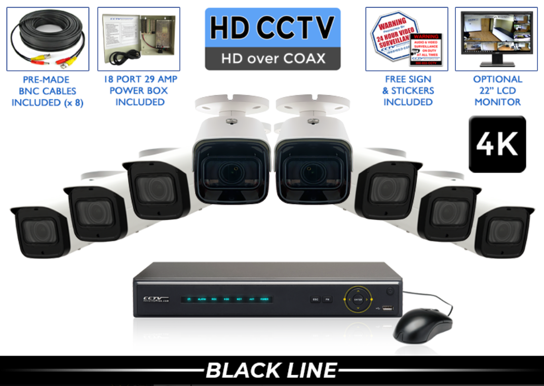 4K System with HD Cameras and 8 Channel DVR / CSP-4PROCVIMX8-S