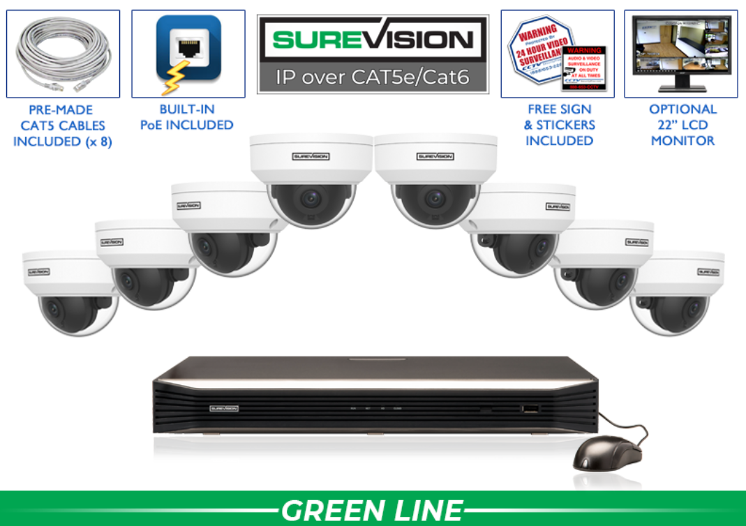 Vandal Dome IP System 8 Channel NVR/ SV-4IPVP4-N